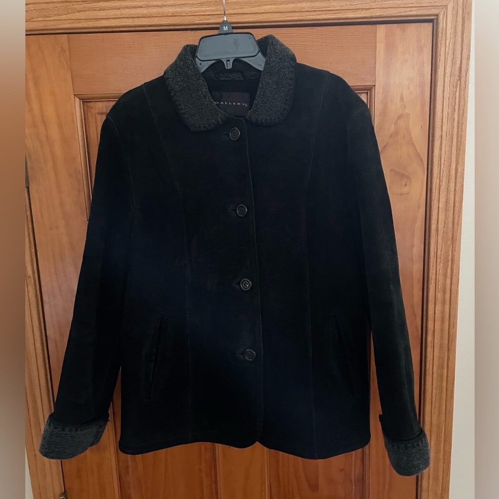 Black Suede Fully Lined Coat size M